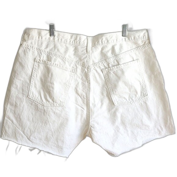 Old Navy White Denim Jean Cutoff Shorts Raw Hem High Rise - Picture 2 of 14